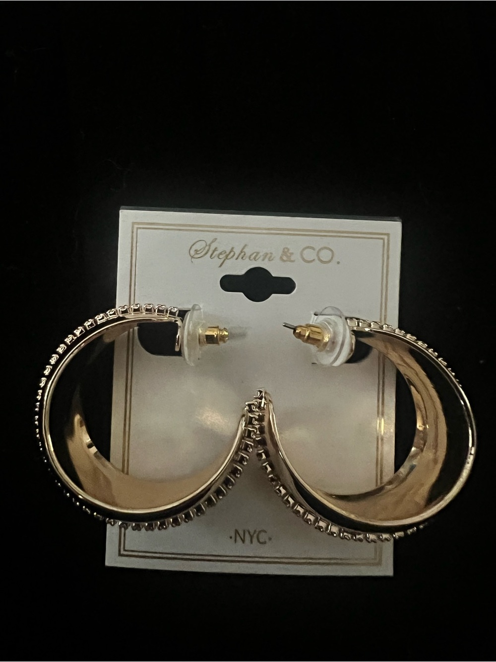 Nordstrom Gold-Tone Beaded Hoop Earrings